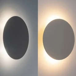 Luna væglampe, beige, indirekte lys, Ø 30 cm, stål