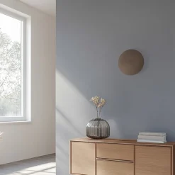 Luna væglampe, brun, indirekte lys, Ø 30 cm, stål