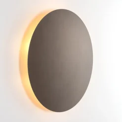 Luna væglampe, brun, indirekte lys, Ø 30 cm, stål