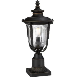 Luverne sokkellampe med rillet glas