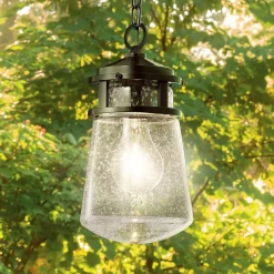 Lyndon udendørs pendellampe med glasskærm