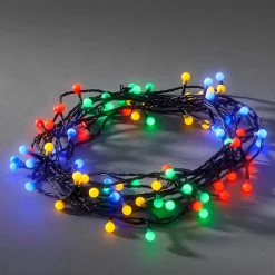 80-lys LED lyskæde til udendørs brug, farverig