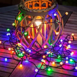 80-lys LED lyskæde til udendørs brug, farverig