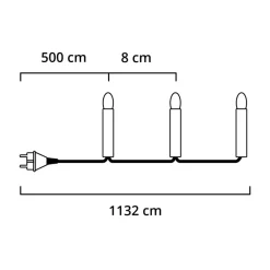 80-lys LED lyskæde til udendørs brug, farverig