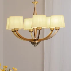 Lysekrone AV-1876-6ES med 6 lyskilder og skærme