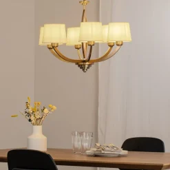 Lysekrone AV-1876-6ES med 6 lyskilder og skærme