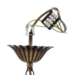 Lysekrone Castle, lys patineret, Ø 62 cm, metal, 6 lyskilder.