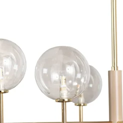 Lysekrone Feme, guldfarvet, glas, 10 lyskilder, G9