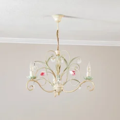Lysekrone Florina med blomsterdekoration, 3 lyskilder