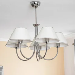 Lysekrone London krom/creme, 5 lyskilder