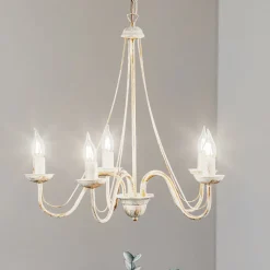 Lysekrone Malbo med 5 lyskilder i hvid