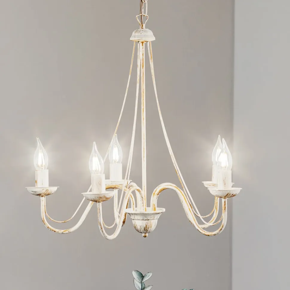 Lysekrone Malbo med 5 lyskilder i hvid