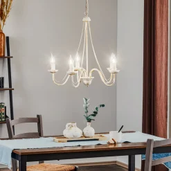 Lysekrone Malbo med 5 lyskilder i hvid