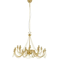 Lysekrone Retro, 16-flammet, guld