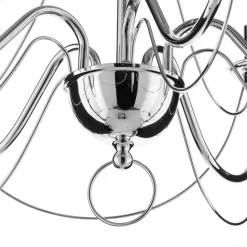 Lysekrone Retro i sølv, 6 lyskilder 75 cm ophæng