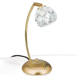 Maderno bordlampe med blykrystal, guld