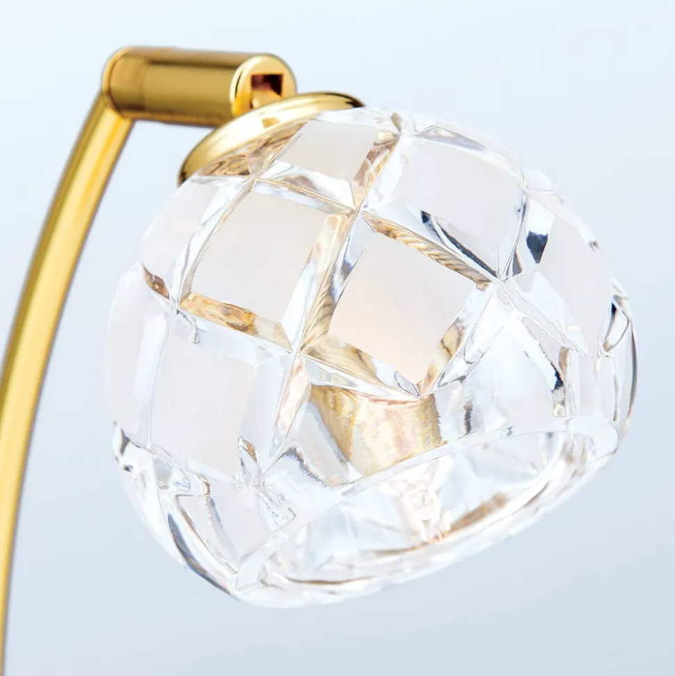 Maderno bordlampe med blykrystal, guld