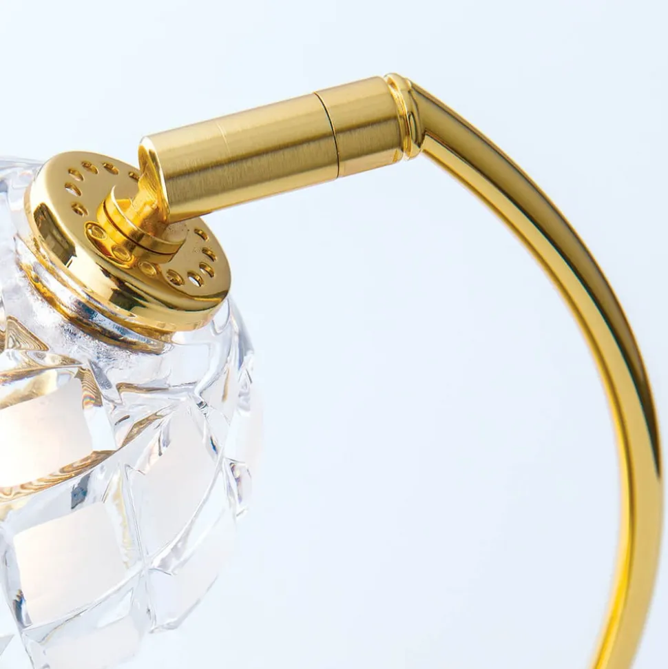 Maderno bordlampe med blykrystal, guld