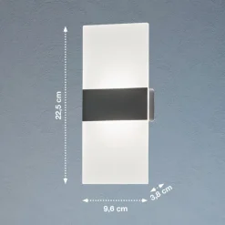 Magnetics LED-væglampe, sort, 22,5 cm høj