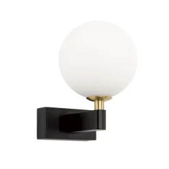 Mara væglampe, sort, glas, 17,5 cm høj, G9, IP44