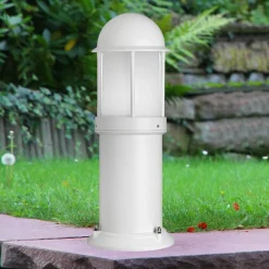 Marco sokkellampe af aluminium, hvid