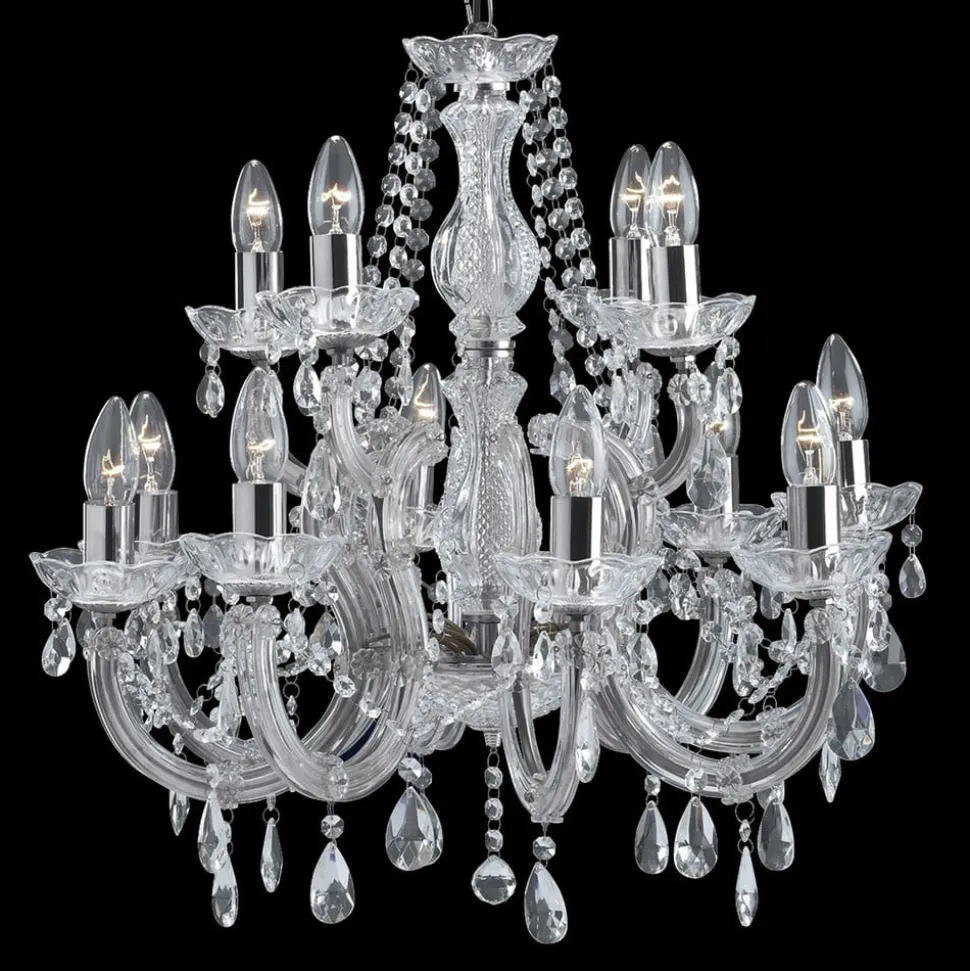 MARIE THERESE klassisk lysekrone, krom