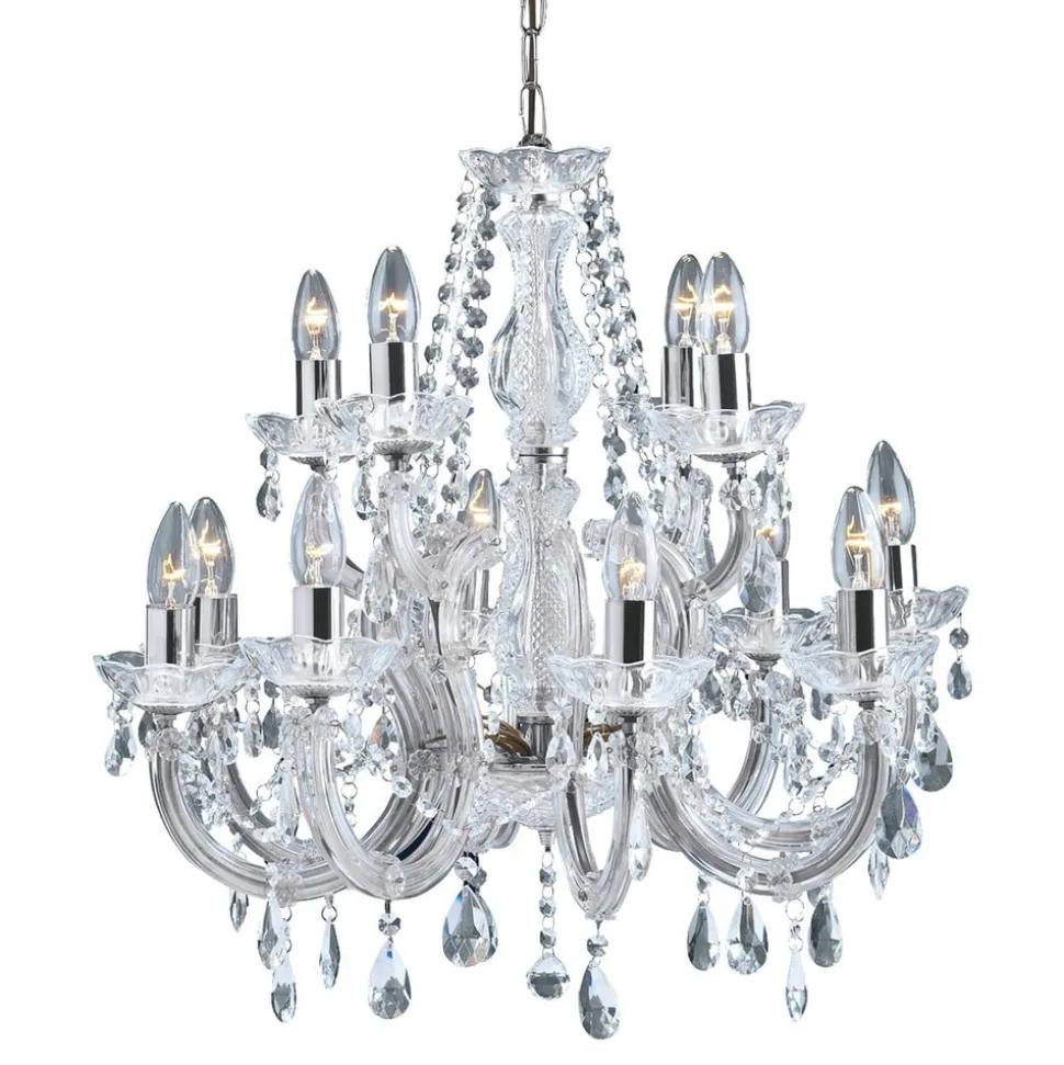 MARIE THERESE klassisk lysekrone, krom