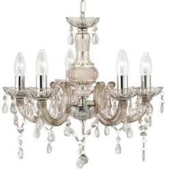 Marie Therese lysekrone, brun, 5 lyskilder