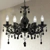 Marie Therese lysekrone, sort, 5 lyskilder