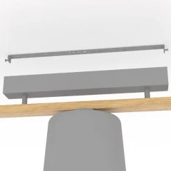 Mariel 3-lys loftslampe lysegrå naturtræ