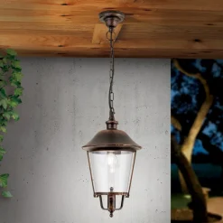 Mariella udendørs hængelampe, sort-kobber, metal