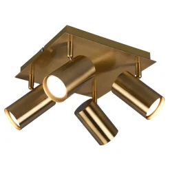 Marley loftspot, antik messing, 4 lyskilder