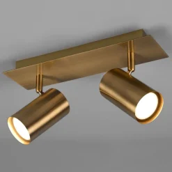 Marley loftspot, antik messing, 2 lyskilder