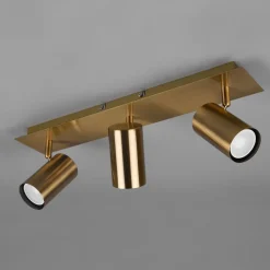 Marley loftspot, antik messing, 3 lyskilder