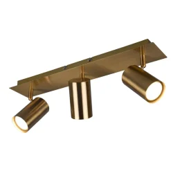 Marley loftspot, antik messing, 3 lyskilder