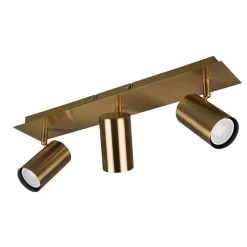 Marley loftspot, antik messing, 3 lyskilder