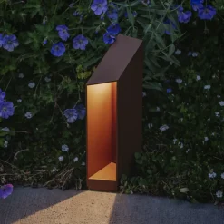 MARSET LED-sokkellampe Domus Højde 26 cm, rustbrun aluminium