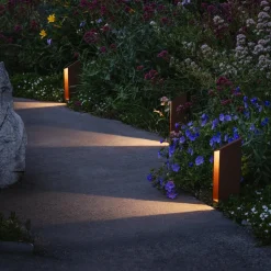 MARSET LED-sokkellampe Domus Højde 26 cm, rustbrun aluminium