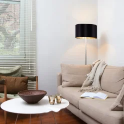 Maserlo ædel stof-gulvlampe