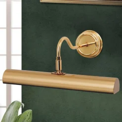 Mat messingfarvet gallerilampe Lariga, 35 cm