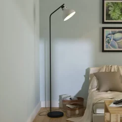 Matlock gulvlampe, højde 158 cm, grå/sort