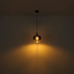 Maxy hængelampe, længde 100 cm, røggrå, glas, 4 lyskilder.