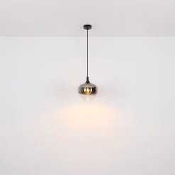 Maxy hængelampe, længde 100 cm, røggrå, glas, 4 lyskilder.