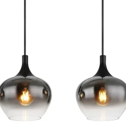 Maxy hængelampe, længde 100 cm, røggrå, glas, 4 lyskilder.