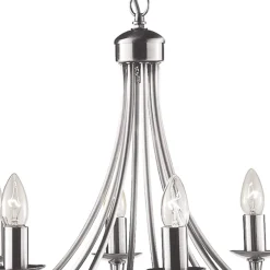 Maypole lysekrone, satineret sølv, 8 lyskilder