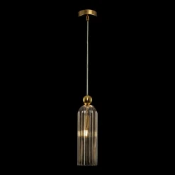 Maytoni Antic hængelampe, glasskærm i cognac