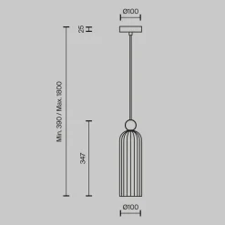Maytoni Antic hængelampe, glasskærm i cognac
