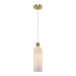 Maytoni Antic hængelampe, glasskærm i hvid