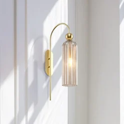 Maytoni Antic væglampe, glasskærm i cognac