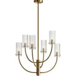 Maytoni Arco hængelampe med 6 glasskærme